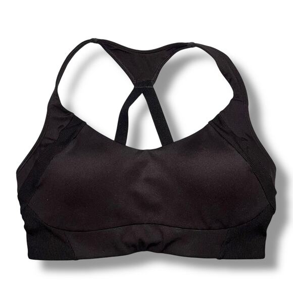 Avia Womens Sports Bra Adjustable Racerback Lightly Lined Solid Black Large - Picture 1 of 7